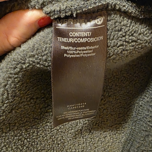 MERRELL Fleece Jacket Mens Large Full Zip Pockets Outdoors Y2K Preppy Gorpcore - Picture 5 of 10